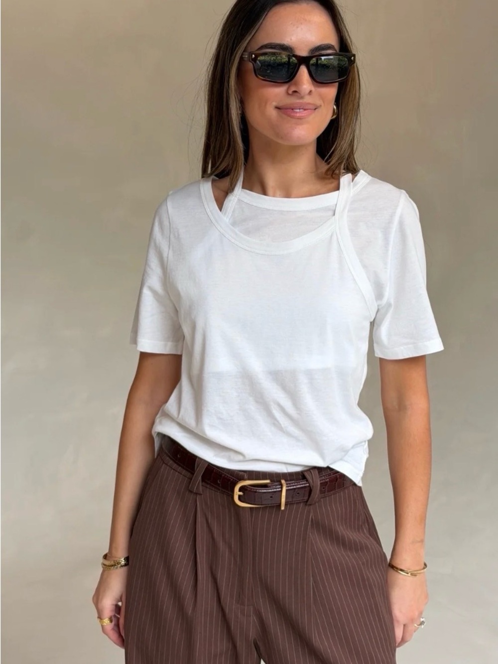 Girls with Gems White Asymmetrical Strap Top NWT